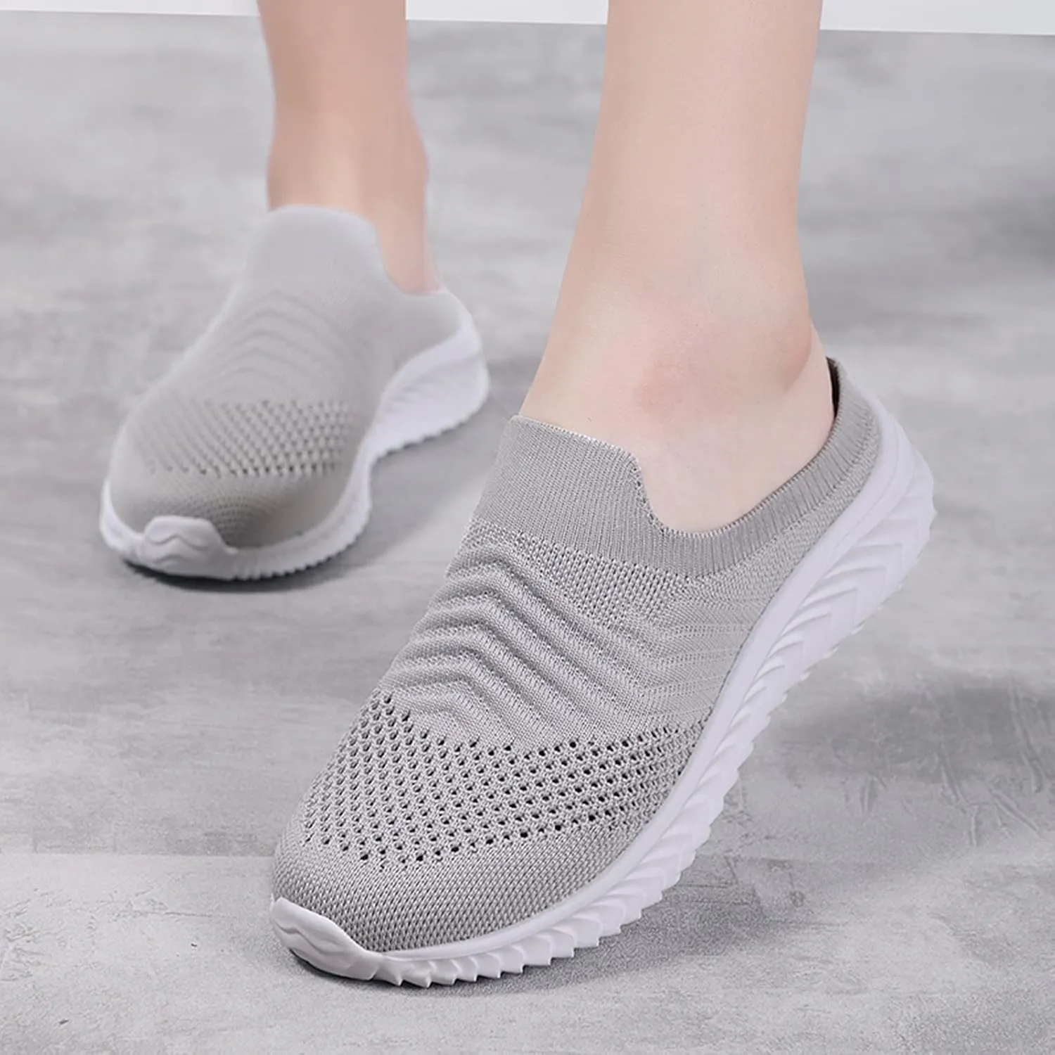 Woman Tennis Shoes Platform Slip On Sport Shoes Lightweight Breathable Mesh Sneakers Comfort Casual Walking Shoes