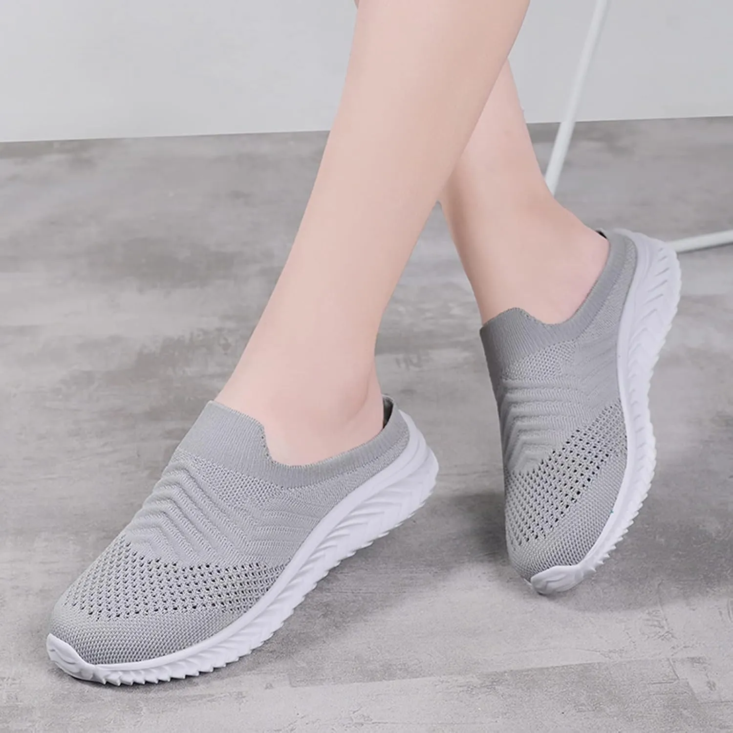 Woman Tennis Shoes Platform Slip On Sport Shoes Lightweight Breathable Mesh Sneakers Comfort Casual Walking Shoes