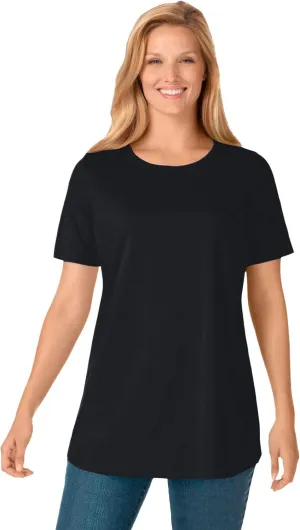 Woman Within Women's Plus Size Perfect Short-Sleeve Crewneck Tee