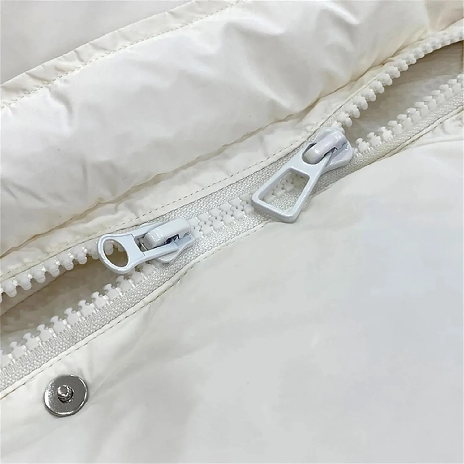 Women Casual Mid-Length Stand Hooded Down Coat Winter Thicken Zipper Cotton-Padded Jacket Pocket Warm Loose Jacket