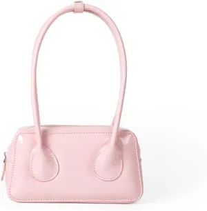 Women Patent Leather Shoulder Bag Top Handle Bag Cute Versatile Satchel Handbag Purses Aesthetic Underarm Bag