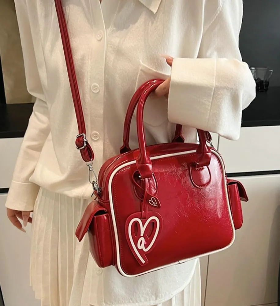 Women PU Leather Crossbody Bag Trendy Pillow Shoulder Purse Casual Satchel Travel Dating Work