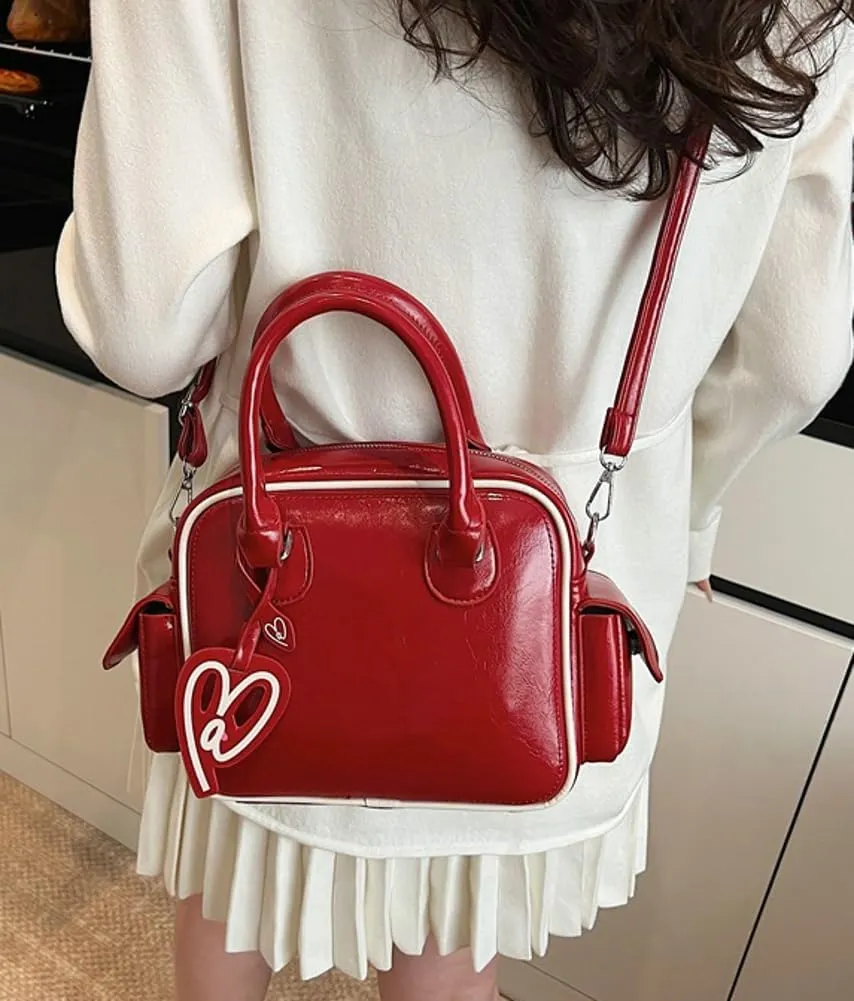 Women PU Leather Crossbody Bag Trendy Pillow Shoulder Purse Casual Satchel Travel Dating Work