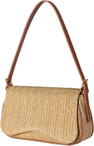 Women Shoulder Bag Trendy Small Purse Fashion Raffia Woven Handbag Wallet Stylish Hobo Versatile Zip Wallet