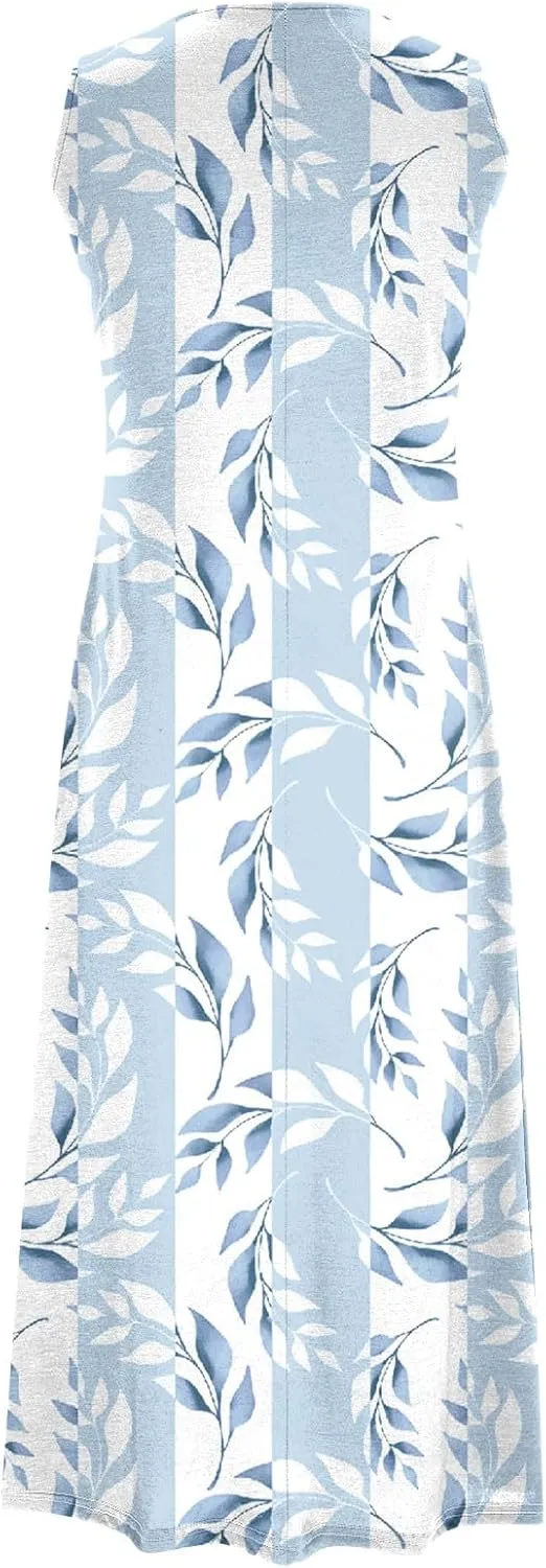 Womens Floral Maxi Dresses 2 Piece Set Sleeveless A Line Summer Beach Wedding Guest Dress with Cardigan 2025 Trendy