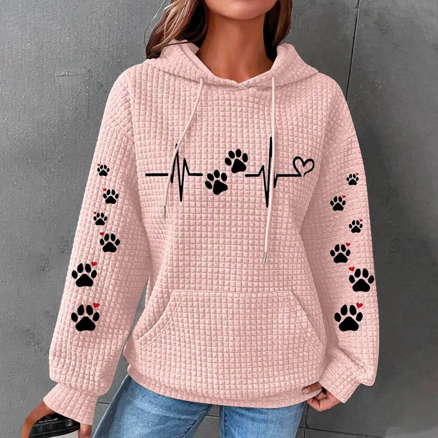 Womens Hoodies Oversized Sweatshirt Funny Sweater Long Sleeve Loose Cute Pullover Top Trendy Clothes