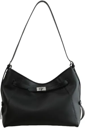 Women's Leather Large Capacity Hobo Shoulder Underarm Crossbody Bag Handbag Buckle Pillow Bucket Bag Totes Versatile