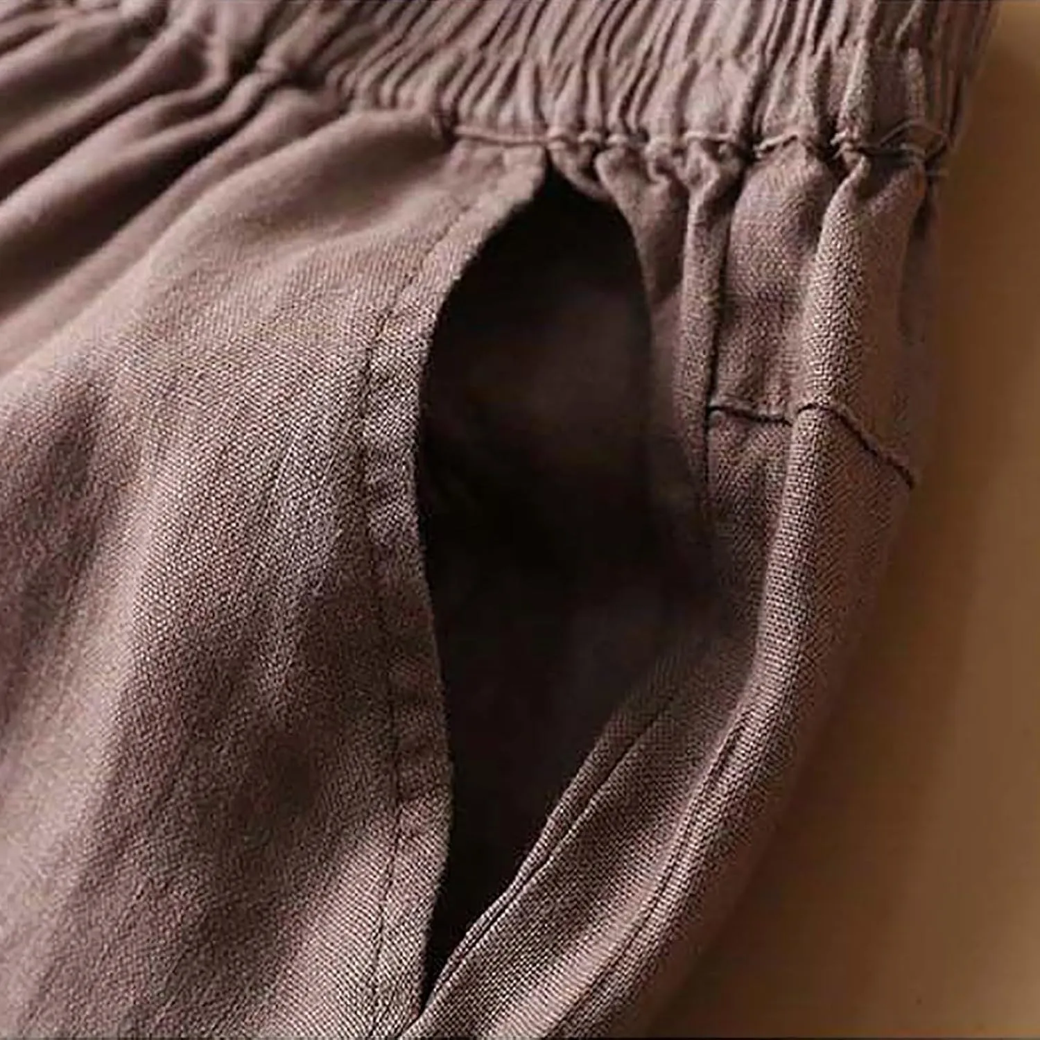 Womens Linen Pants High Waisted Capris Casual Loose Trousers with Pockets Comfy 2024 Summer Beach Boho Lounge Trousers