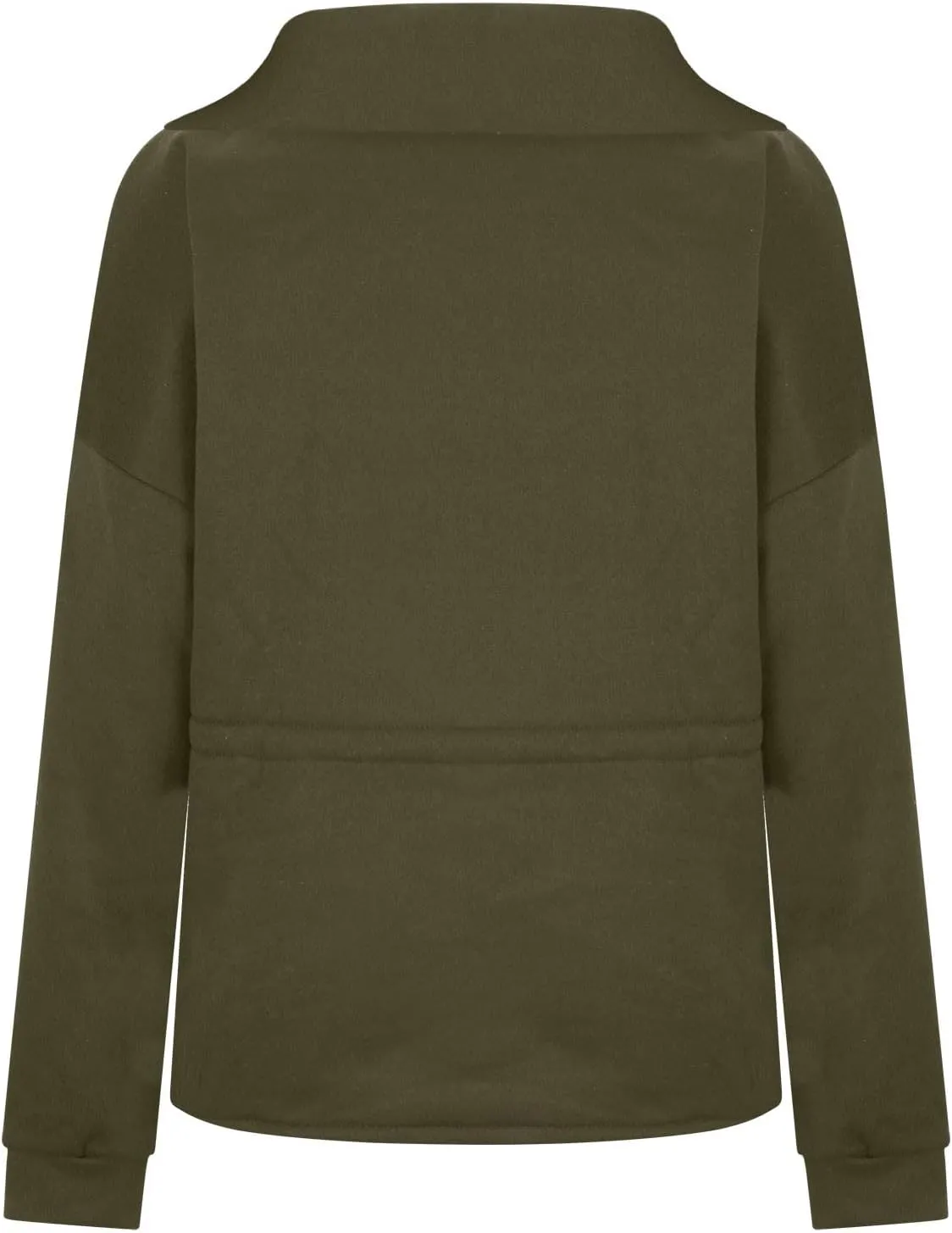 Womens Long Sleeve Tops Half Zip Drawstring Waist Oversized Sweatshirts Fleece Pullover Fashion Outfits 2024