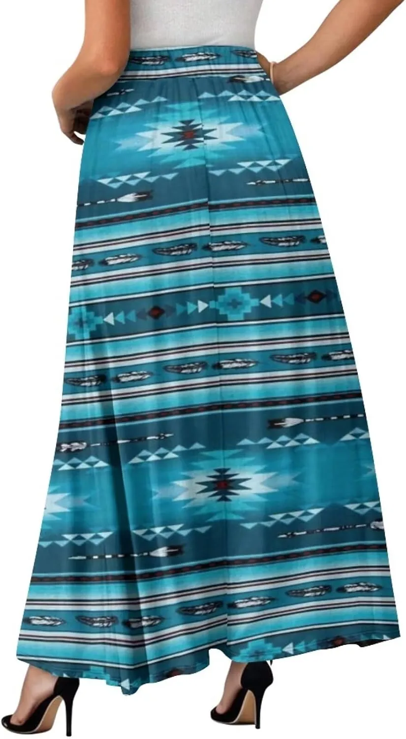 Women's Midi Skirt Elastic Pleated Long Skirts for Women Trendy with Pocket s-2xl