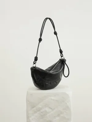 Women's Oil Wax Cowhide Knot Shoulder Crossbody Underarm Bag Handbag Hobo Vintage Clutch Versatile Chic Stylish Casual