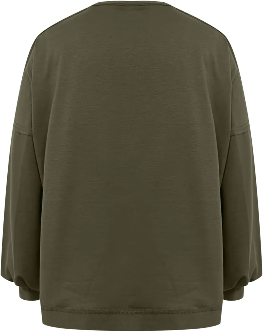 Women's Oversized Crop Sweatshirts Crewneck Plain Long Sleeve Workout Pullover Tops Dressy Casual Fall Outfits