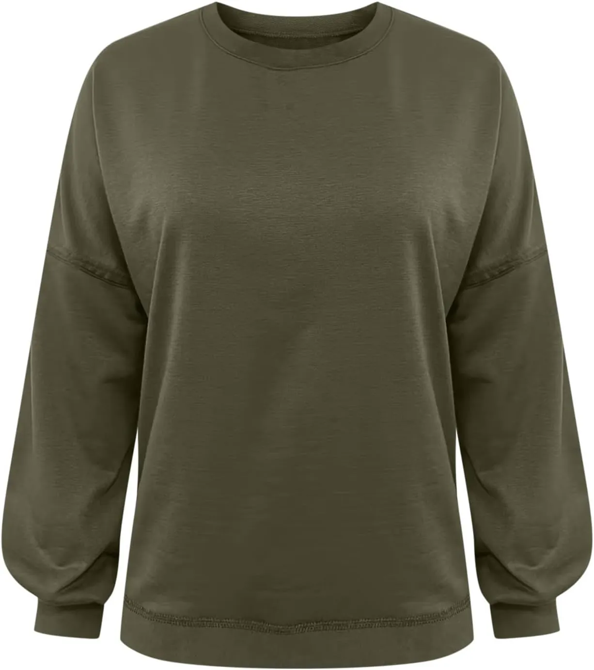 Women's Oversized Crop Sweatshirts Crewneck Plain Long Sleeve Workout Pullover Tops Dressy Casual Fall Outfits