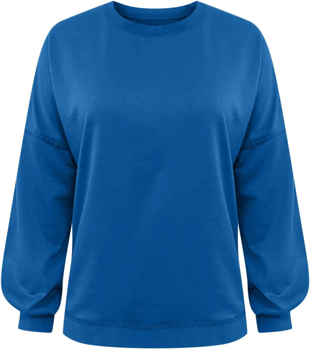 Women's Oversized Crop Sweatshirts Crewneck Plain Long Sleeve Workout Pullover Tops Dressy Casual Fall Outfits