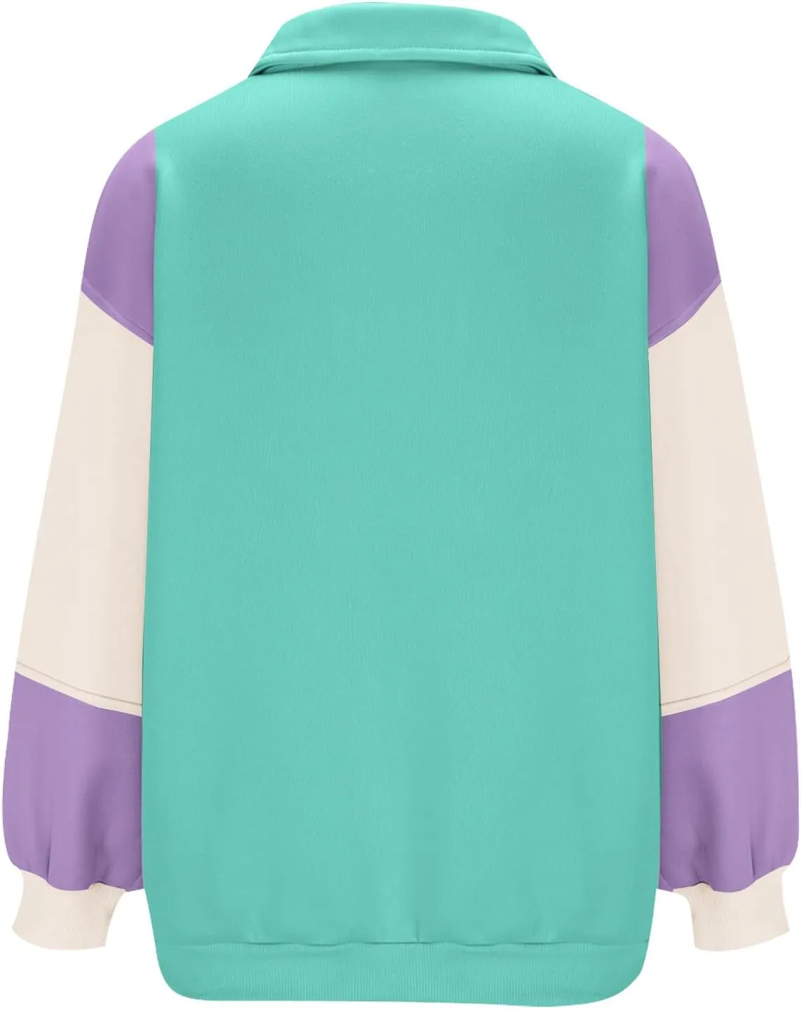 Womens Oversized Hoodies Trendy Color Block Sweatshirts Long Sleeve Button Dwon Loose Fit Pullover Tops Fashion 2024