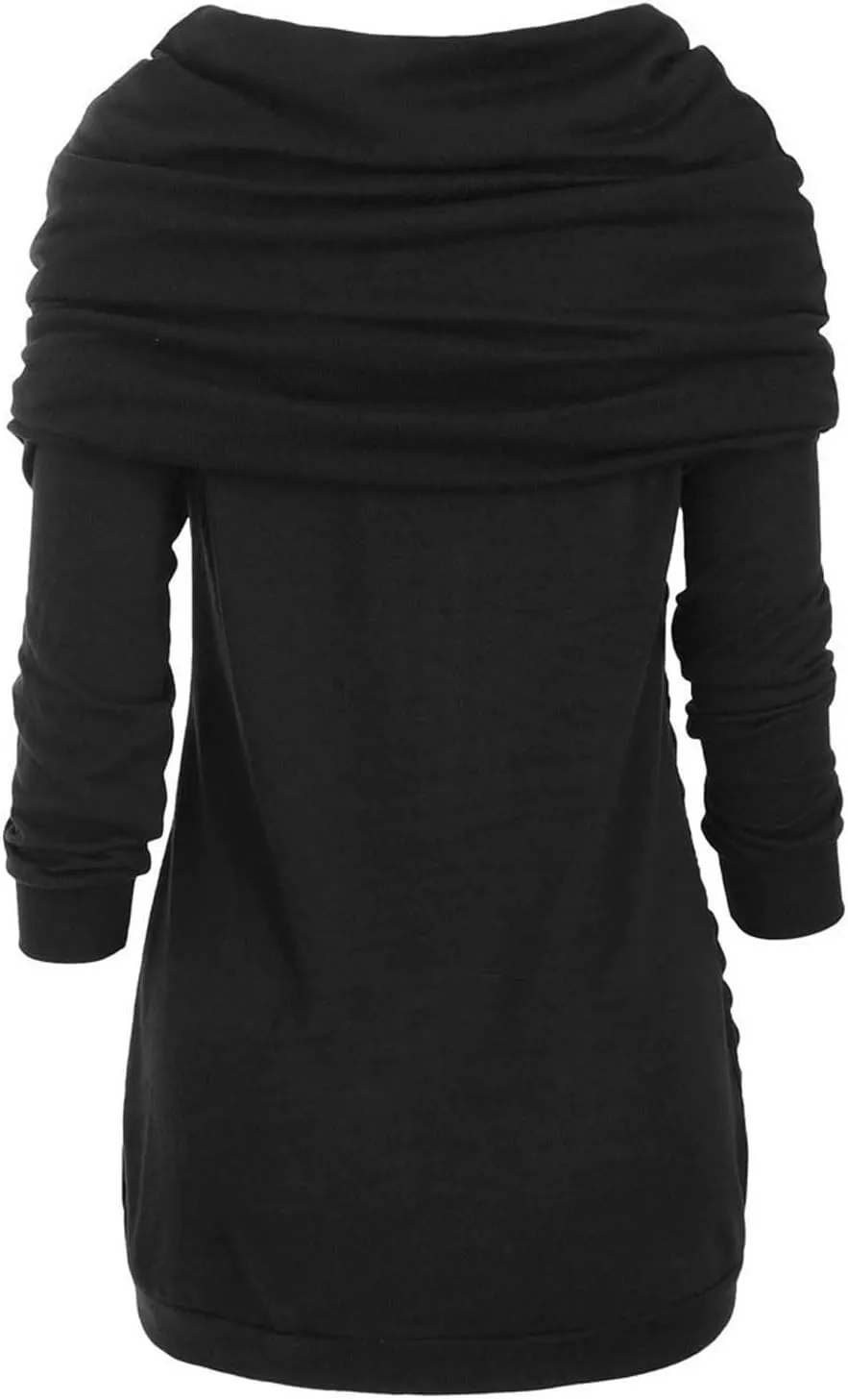 Women's Pullover Sweaters Plus Size O-Neck Long Sleeve Solid Botton Pachwork Asymmetric Tops Sweater, S-5XL