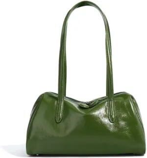 Women's Retro Leather Large Capacity Shoulder Underarm Bag Handbag Commuting Totes Pillow Bowling Bag Versatile Clutch Hobo