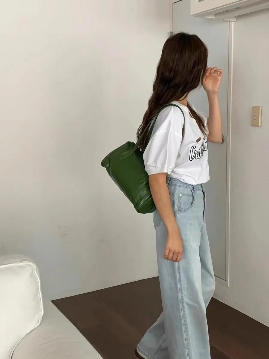 Women's Retro Leather Large Capacity Shoulder Underarm Bag Handbag Commuting Totes Pillow Bowling Bag Versatile Clutch Hobo