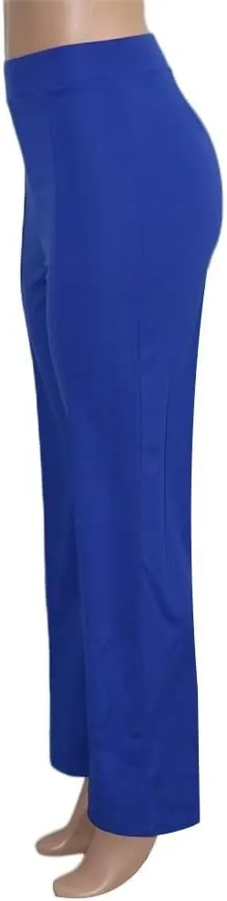Women's Stretchy High Waisted Wide Leg Button-Down Pants Sailor Bell Flare Pants