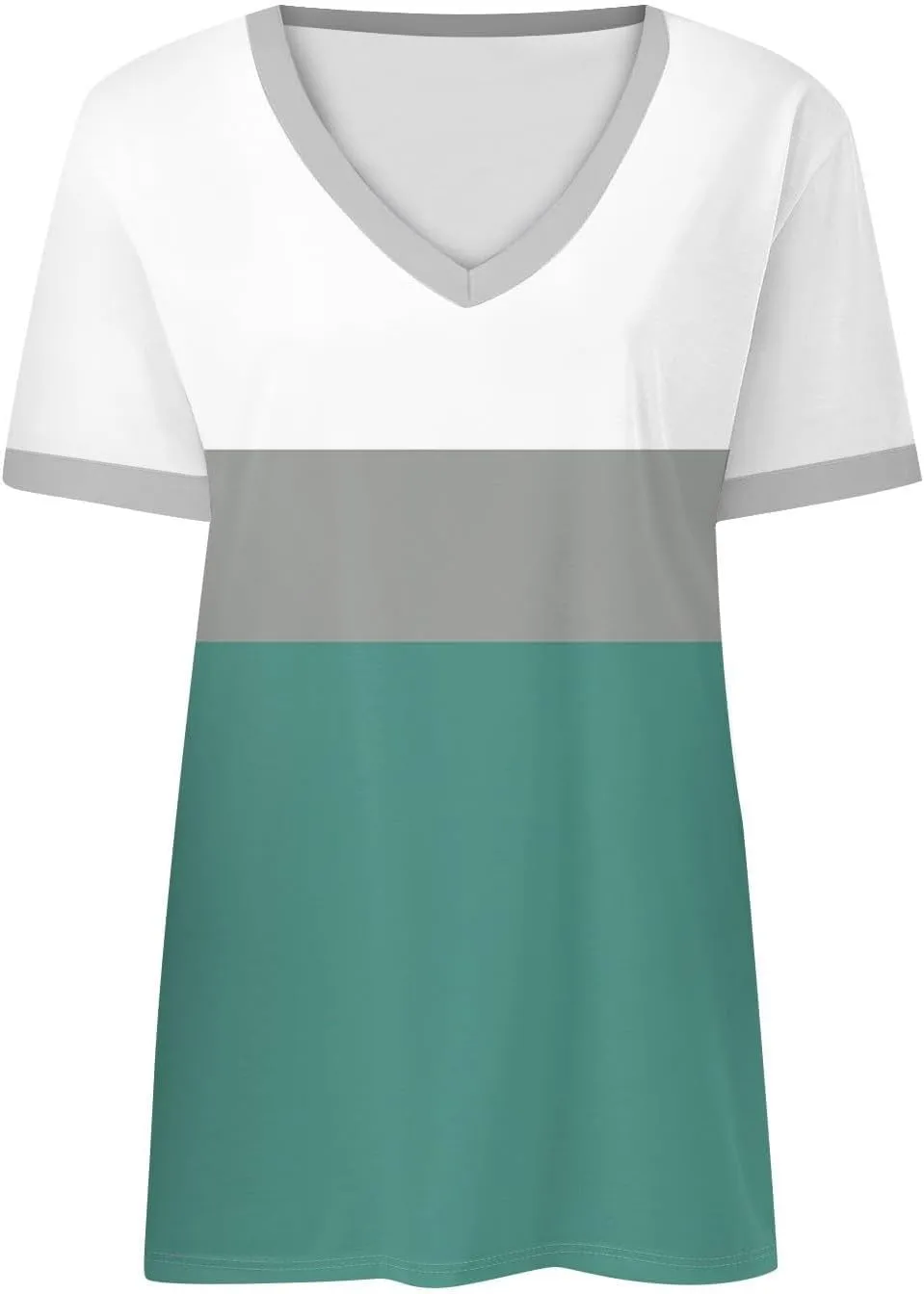 Womens Summer Tops Striped V Neck Short Sleeve T Shirts Casual Loose Fit Basic Tees Trendy Cute Dating Work Blouses