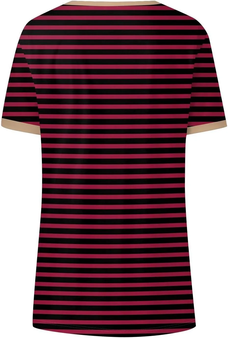 Womens Summer Tops Striped V Neck Short Sleeve T Shirts Casual Loose Fit Basic Tees Trendy Cute Dating Work Blouses