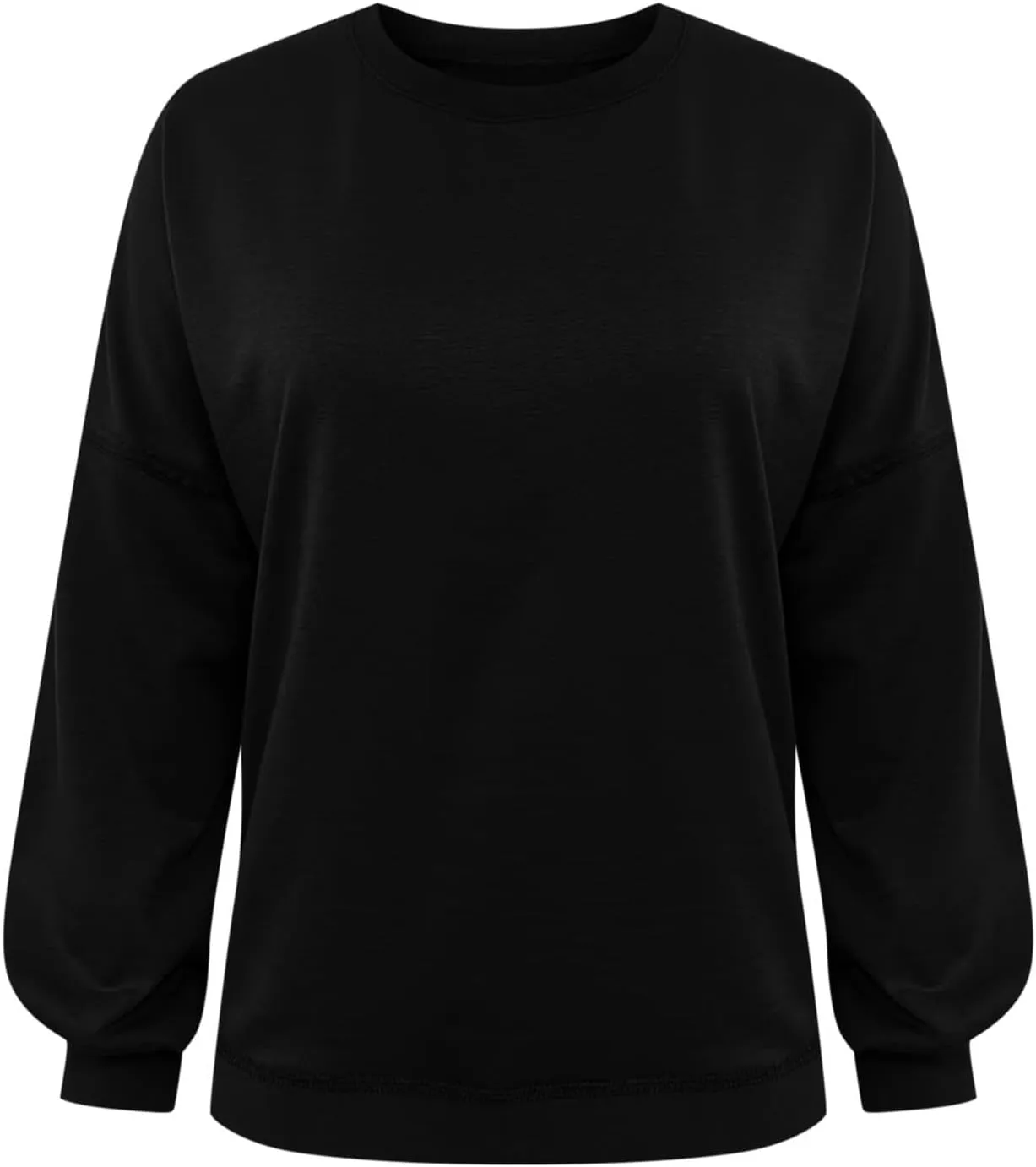 Womens Sweatshirts Cropped Puff Long Sleeve Pullover Hoodie Trendy Drop Shoulder Top Fall Daily Casual Clothes