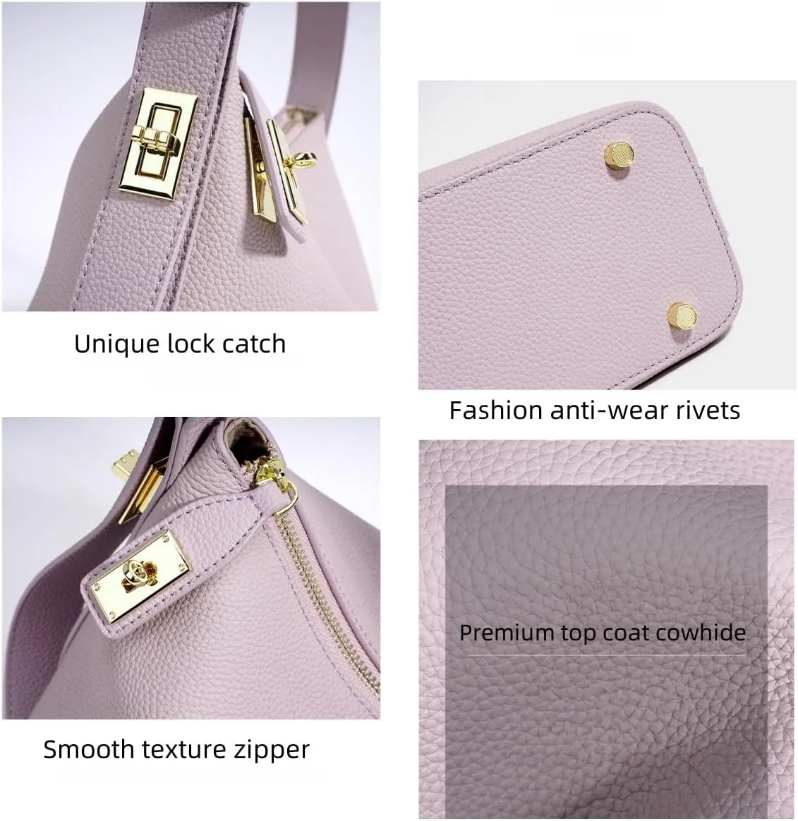 Women's Togo Cowhide Handbag Shoulder Bag Underarm Leather Pillow Bag Zipper Chic Stylish Versatile Elegant Luxury