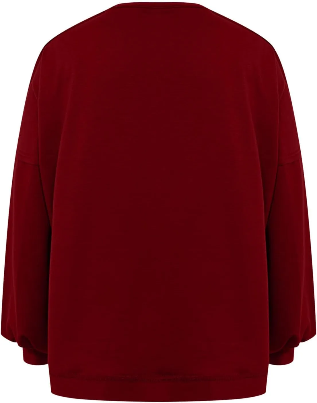 Womens Tops Long Puff Sleeve Sweatshirt Crop Solid Color Pullover Tops Dressy Casual Daily Cute Shirts for Women