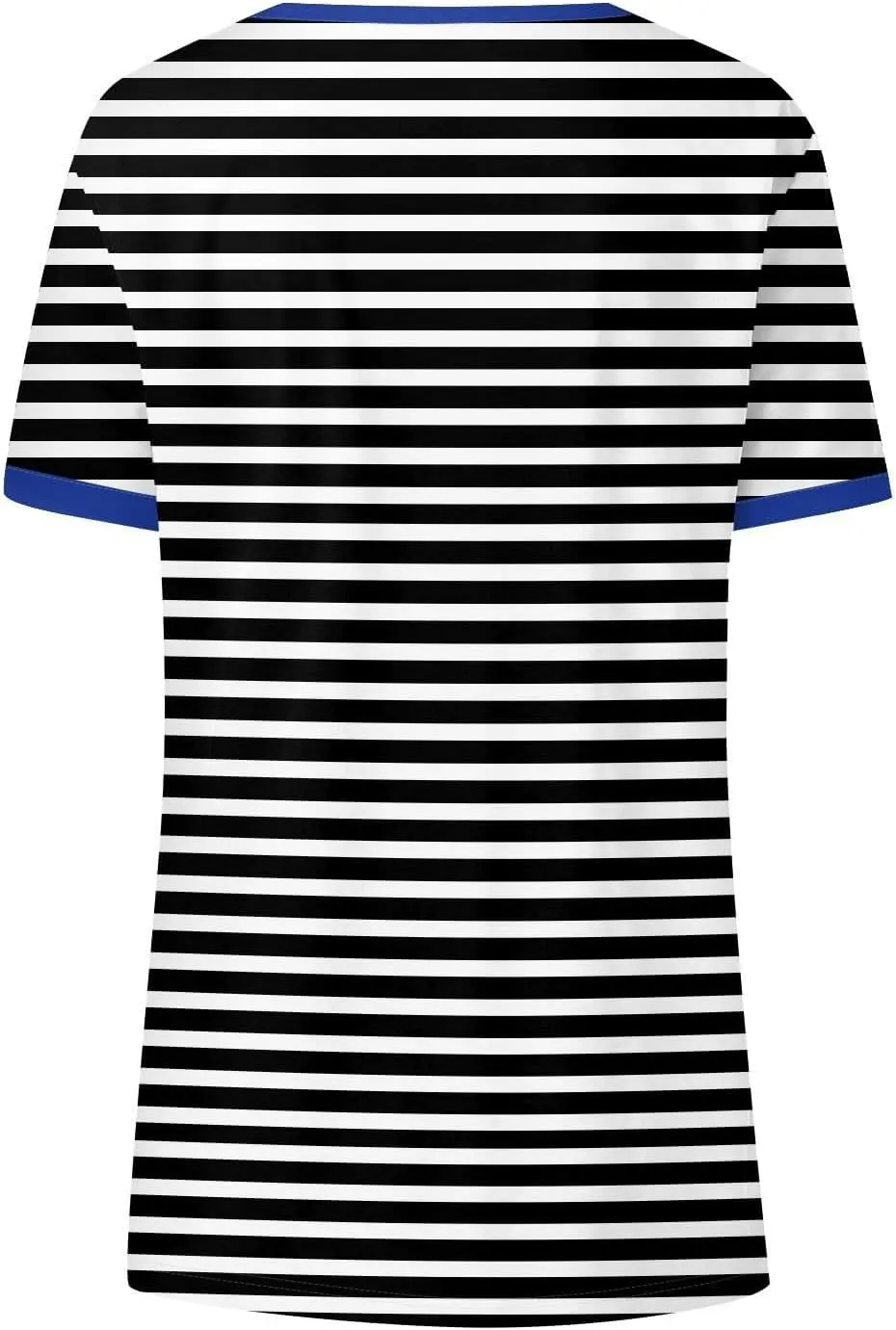 Womens Tops Short Sleeve Striped V Neck T Shirts Loose Fit Casual Basic Tees 2024 Daily Trendy Summer Tops