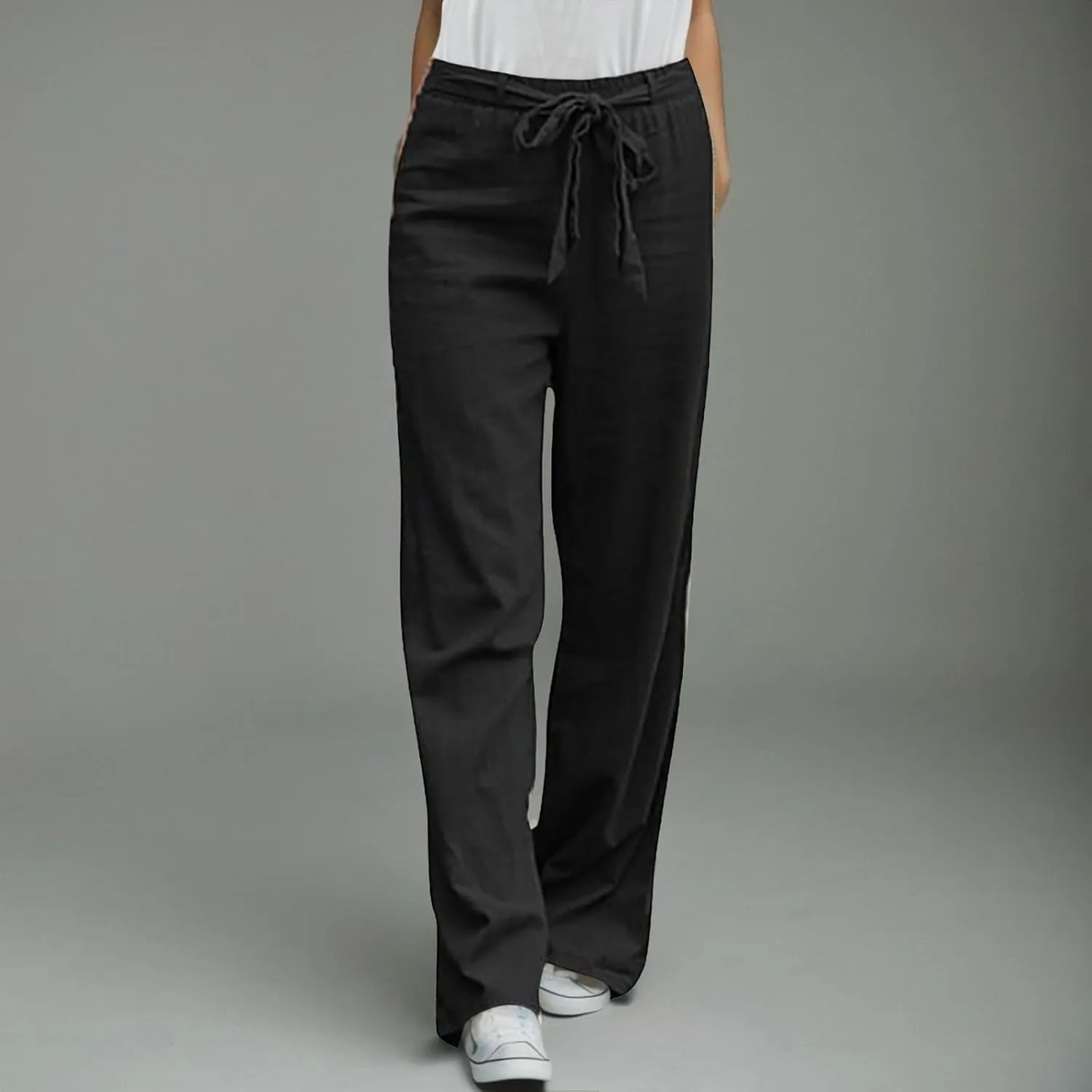 Women's Wide Leg Sweatpants Winter Wide Vacation Trousers with Pockets Straight Leg Wide Leg