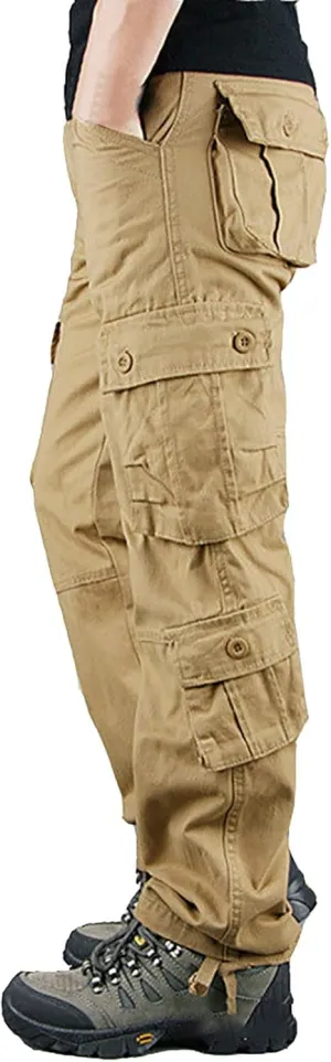 Work Pants for Men Big and Tall Casual Hiking Pants Workout Stretch Outdoor Twill Track Sweatpants Multi Pockets