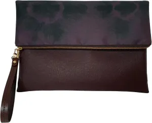Wristlet Clutch Bag Two-Sided Fold Over Clutch For Women Tie-Dye Pattern Casual Clutch, Oeko-Tex Certified Vegan Leather