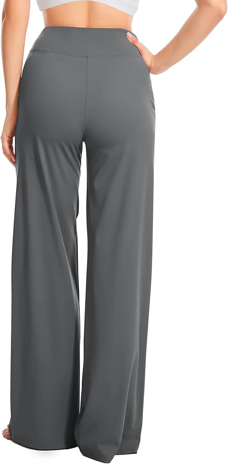 Yoga Pants Women Wide Leg Pants High Waist Stretch Dress Casual Sweatpants Lounge Pants with Pockets