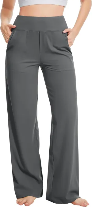 Yoga Pants Women Wide Leg Pants High Waist Stretch Dress Casual Sweatpants Lounge Pants with Pockets