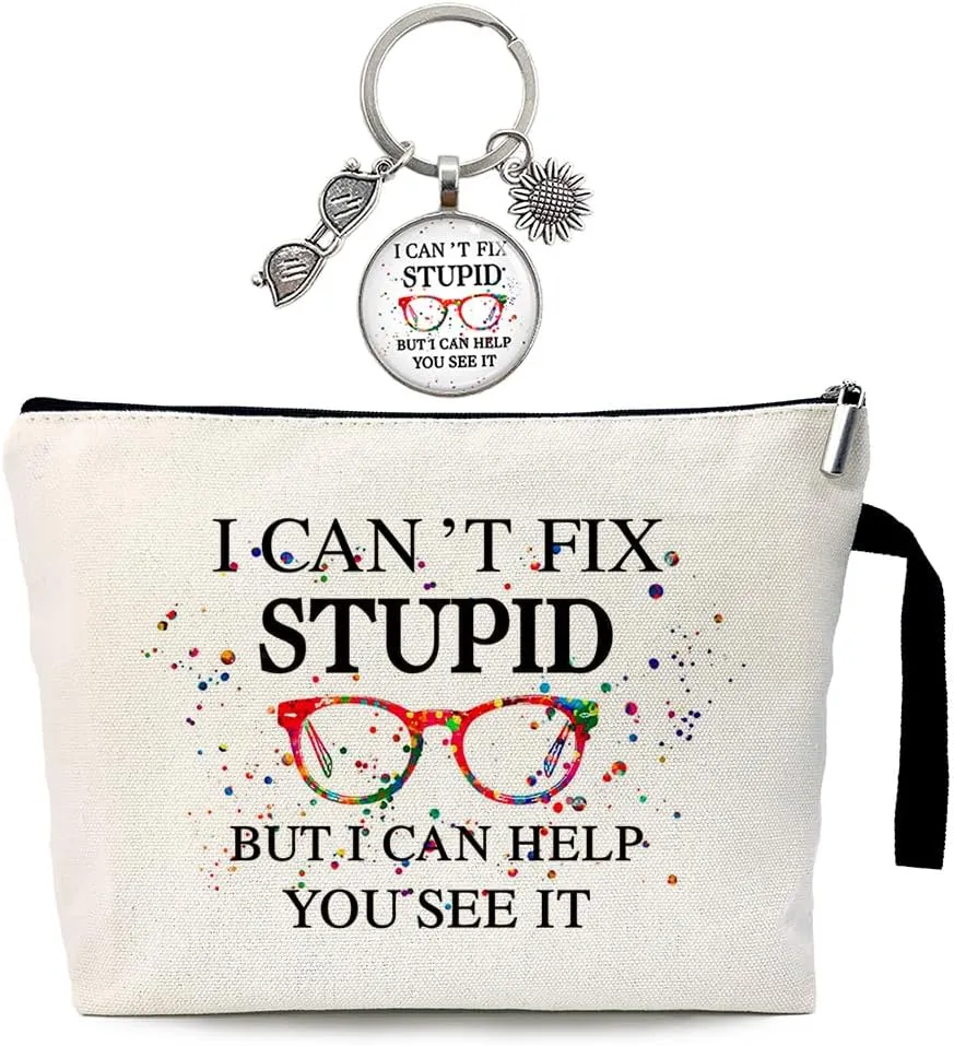 ZHANTUONE Optometrist Cosmetic bag keychain pendant Set, Optometrist Eye Doctor Vision Gifts, Optometrist Graduation Gifts