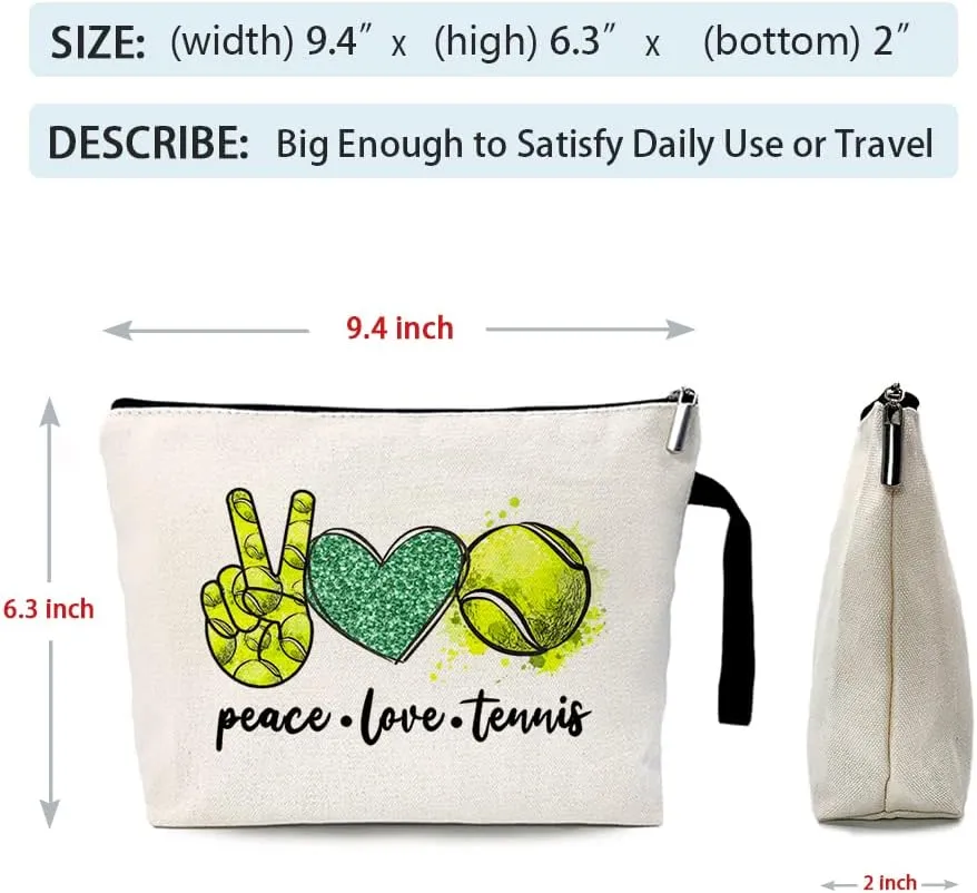 ZHANTUONE Peace Love Tennis Cosmetic Kit - Survival Essentials for Tennis Enthusiast