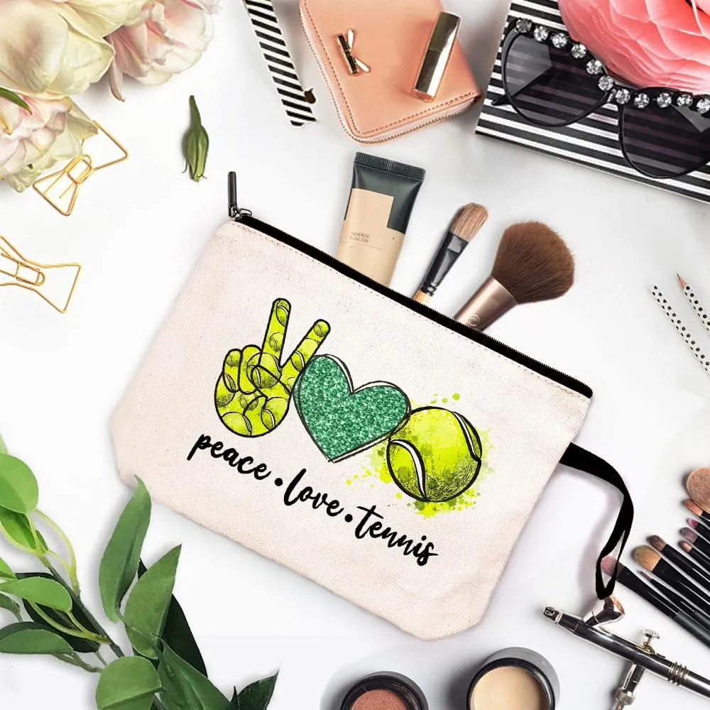 ZHANTUONE Peace Love Tennis Cosmetic Kit - Survival Essentials for Tennis Enthusiast