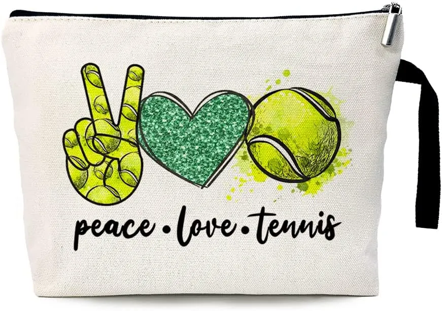 ZHANTUONE Peace Love Tennis Cosmetic Kit - Survival Essentials for Tennis Enthusiast
