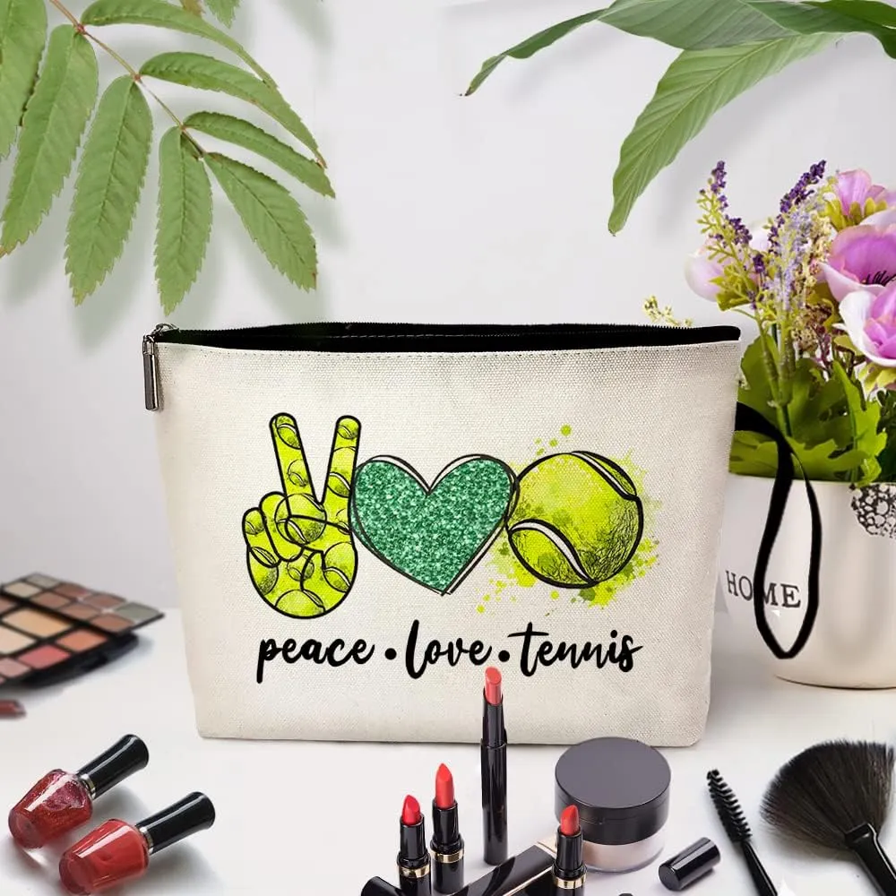 ZHANTUONE Peace Love Tennis Cosmetic Kit - Survival Essentials for Tennis Enthusiast