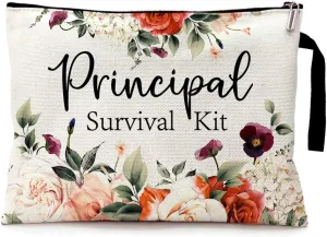 ZHANTUONE Principal Funny Makeup Bag for Travel Toiletries Zipper Storage Bag Makeup Bag, Principal Retirement Goodbye Farewell Gifts, Birthday Thanksgiving Gifts for Principal, Graduation Gifts